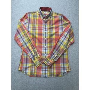 Bonobos Shirt Mens Medium Multicolor Plaid Button Down Lightweight Casual Cotton